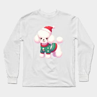 Cute Christmas Poodle Long Sleeve T-Shirt